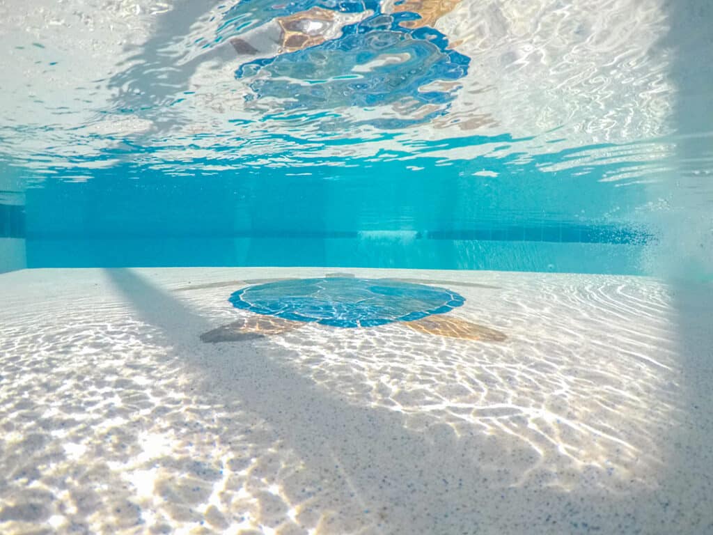 Pool floor drain detail with clear water Bluffton SC